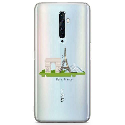 Oppo Reno2 Z 2019 Kılıf Paris Fransa Arka Kapak Koruma Desenli Full Koruyucu