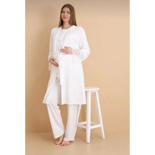 NEHİR 4022 Hamile Lohusa 3 Lü Pijama Sabahlık TK