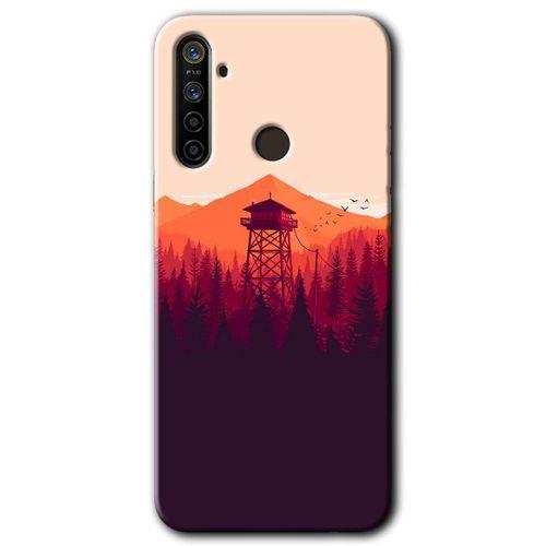 BeRa Aksesuar Realme 6i Kılıf Baskılı Kapak - Gözlem Kulesi +Tam Kaplayan Mat Seramik