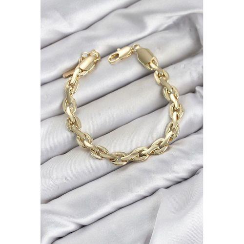CM Kalın Zincir Model Gold Renk Pirinç Kadın Bileklik