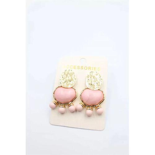 Taşlı Küpe - Pembe