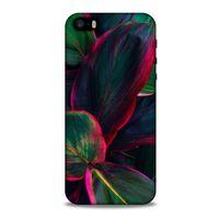 Lopard Apple Iphone 5 Uyumlu Kılıf Bahar (25) Antişok Kapak Fuşya Yeşil