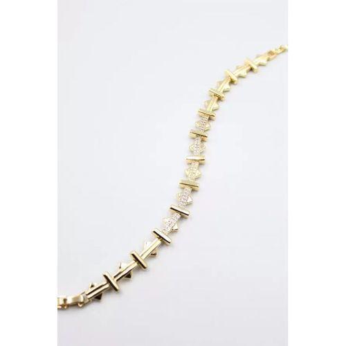 Taşlı Üçgen Bileklik - Altın