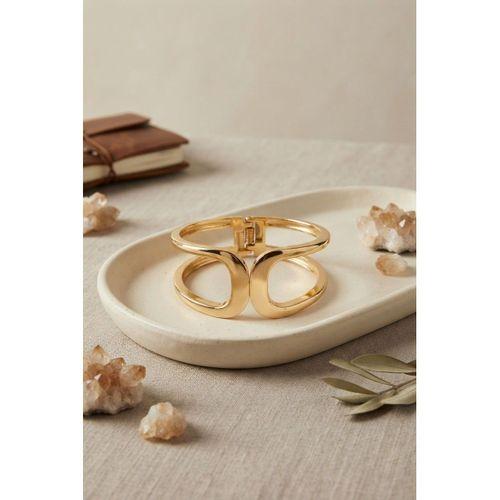 Gold Renk Pirinç Manşet Model Vintage Kelepçe Bilezik