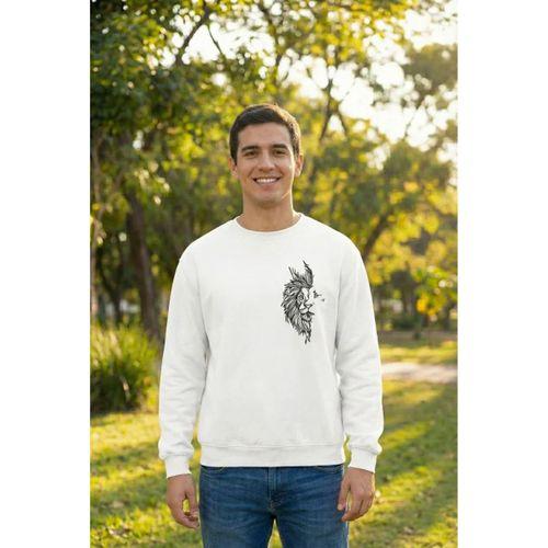 Sevgililer Günü Özel Bisiklet Yaka Baskılı Oversize Sweatshirt - Beyaz