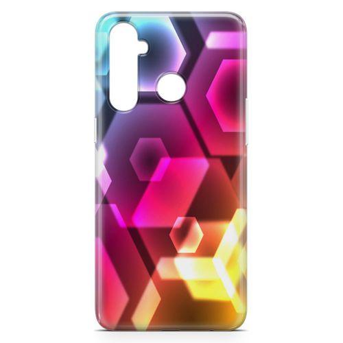 Oppo Realme 5 Pro Kılıf Geometrik Renkler Arka Kapak Koruma Desenli Full Koruyucu