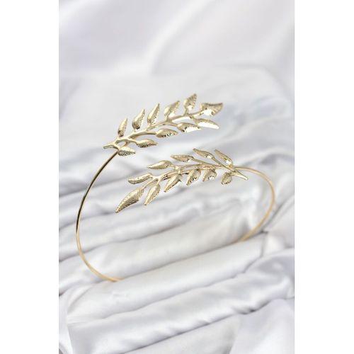 Pazu Bileklik Gold Renk Pirinç Zeytin Dalı Model
