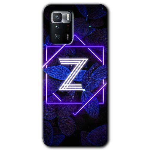 BeRa Aksesuar Poco x3 GT Kılıf Baskılı Kapak - Dark Neon Yaprak Z Harfi +Tam Kaplayan Mat Seramik