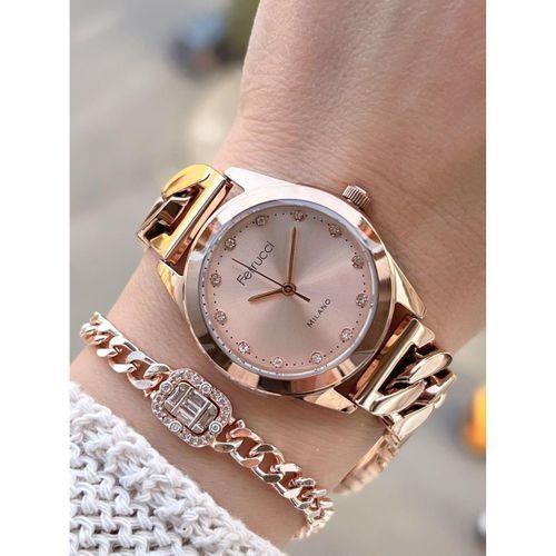 Ferrucci Çelik Kordon 2 Yıl Garantili 3 Atm Suya Dayanıklı Kadın Kol Saati+Bileklik BFC.03588.02