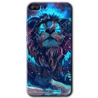Honor 9 Lite Kılıf HD Desen Baskılı Arka Kapak - Neon Aslan + Kırılmaz Cam