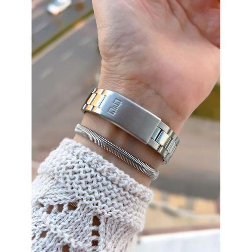 Q&Q Çelik Kordon 2 Yıl Garantili 3 Atm Suya Dayanıklı Kol Saati+Bileklik Hediyeli QQ.1002.A1