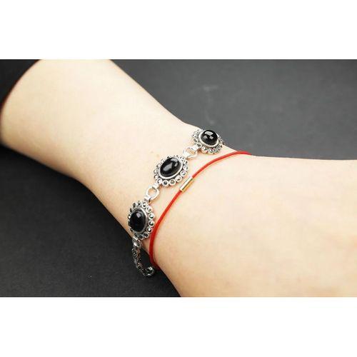 Zırh 925 Ayar Oltu Taşlı Gümüş Bileklik