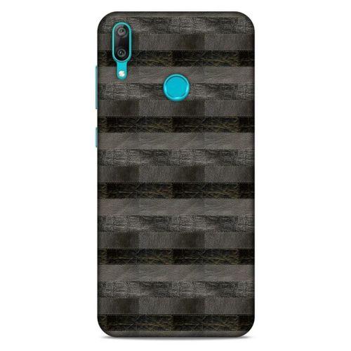 Huawei Y7 Prime 2019 Kılıf Patchwork (23) Ultra Koruma Kılıfı Siyah Gri