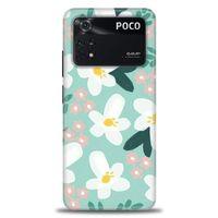 Xiaomi Poco M4 Pro 4G Kılıf HD Baskılı Kılıf - Pembe Beyaz Papatyalar + Tam Ekran Koruyucu