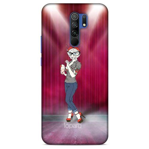 Xiaomi Redmi 9 Kılıf FunnyMaX (50) Shockproof Kılıf Koyu Pembe Kedi