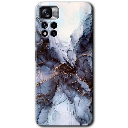 MRCİLETİSİM Xiaomi Redmi Note 11 Pro Plus 5G Kılıf HD Desen Baskılı Arka Kapak+Temperli Cam - Otantik Mermer