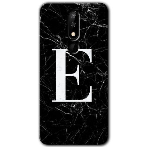 Casper Via P3 Kılıf HD Desen Baskılı Arka Kapak - Siyah Mermer Desenli E Harfi