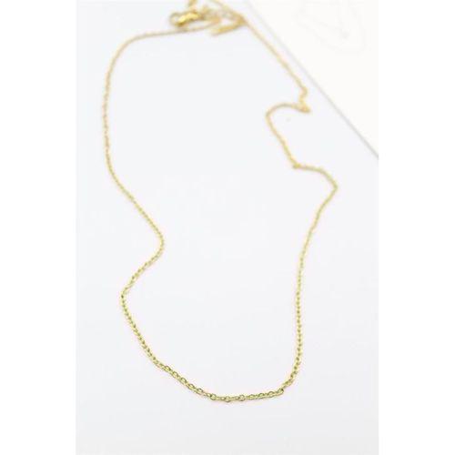 Çelik Zincir Kolye - 45 cm - Altın