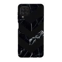 Galaxy M22 Uyumlu Mermer Üçgen Desenli Premium Silikonlu Lansman Telefon Kılıfı