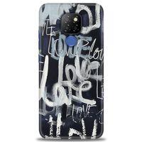General Mobile GM 20 Kılıf HD Baskılı Kılıf - Gri Love + Tam Ekran Koruyucu