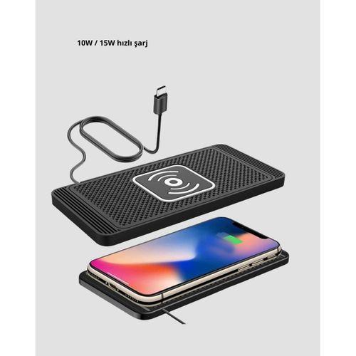 Manyetik Kablosuz Şarj Pedi 15w Hızlı Şarj Kaymaz Silikon Qi Destekli