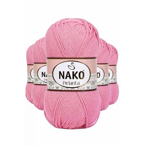 5 Adet Pırlanta Amigurumi El Örgü İpi Yünü Pembe 6740 - nako mudanis