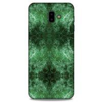 Mermer Desenli (12) Tema Koruyucu Silikon Yeşil Samsung Galaxy J6 Plus Kılıf