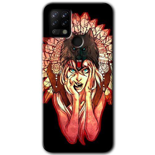 Tecno Pova Kılıf HD Desen Baskılı Arka Kapak - Kurt Kız + Kırılmaz Cam