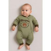 Persona Bear Nakışlı % 100 Pamuk Erkek Bebek Tulum
