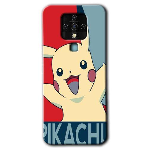 Tecno Camon 16 Kılıf HD Desen Baskılı Arka Kapak - Pikaçhu + Kırılmaz Cam