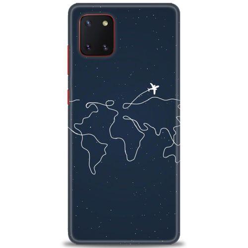 Samsung Galaxy A81 / Note 10 Lite Kılıf HD Baskılı Kılıf - Uçak ve Dünya + Tam Ekran Koruyucu