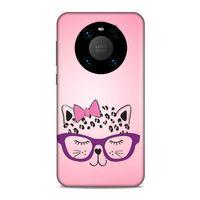 Lopard Huawei Mate 40 Pro Uyumlu Kılıf Kediler (12) Koruyucu Silikon Kurdelalı