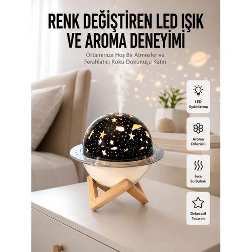 Hava Nemlendirici Led Işıklı Gece Lambası Yıldız Görünümlü Renk Değiştiren