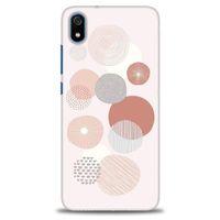 Xiaomi Redmi 7A Kılıf HD Baskılı Kılıf - Pembe Daireler + Tam Ekran Koruyucu