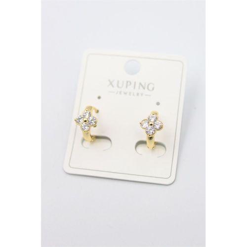 Taşlı Halka Küpe - Altın