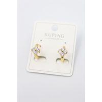 Taşlı Halka Küpe - Altın