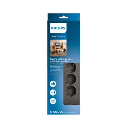 PHILIPS SPN3140A/62, 4 Soket, Akım Korumalı Priz, 900 Joules, 2Mt Kablo, (Gri)