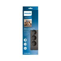 PHILIPS SPN3140A/62, 4 Soket, Akım Korumalı Priz, 900 Joules, 2Mt Kablo, (Gri)