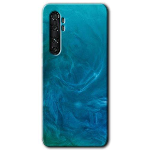 Xiaomi Mi Note 10 Lite Kılıf HD Desen Baskılı Arka Kapak + Temperli Cam - Mavi Aura