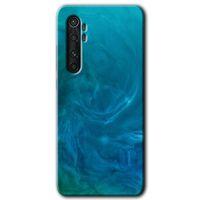 Xiaomi Mi Note 10 Lite Kılıf HD Desen Baskılı Arka Kapak + Temperli Cam - Mavi Aura