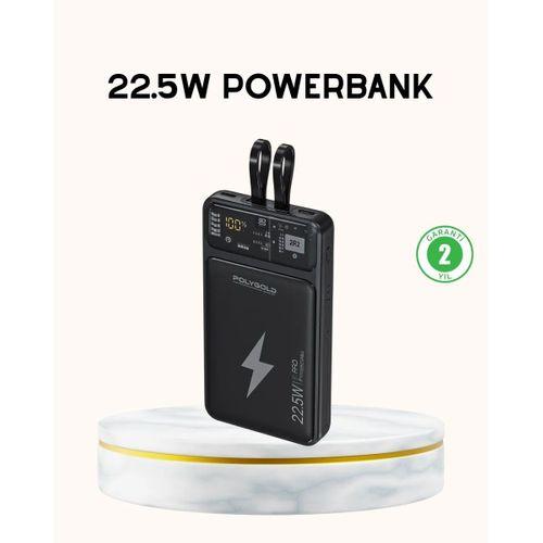 Powerbank Hızlı Şarj 10000 Mah Dahili Kablo
