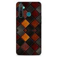 Oppo Realme 5 Pro Kılıf Patchwork (1) Kılıfı Kahverengi Bordo