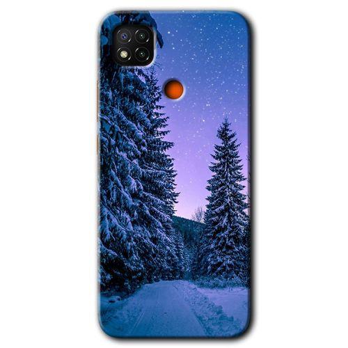 Xiaomi Redmi 9c Kılıf Kapak - Kış Manzarası +Hayalet Ekran Yandan Gözükmez