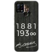 Tecno Pova Kılıf HD Desen Baskılı Arka Kapak - Atatürk Ahşap İmza