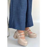 Jarlo Bej Cilt Dolgu Topuk Ayakkabı