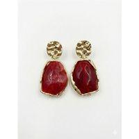 Akrilik Taşlı Küpe - Bordo