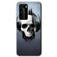 MRCİLETİSİM Huawei P40 Pro Kılıf HD Desen Baskılı Arka Kapak + Temperli Cam - Müzik Kurukafa