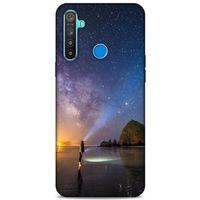 Lopard Oppo Realme 5i Uyumlu Kılıf Gece'S (21) Koruyucu Kapak Sarı Mavi