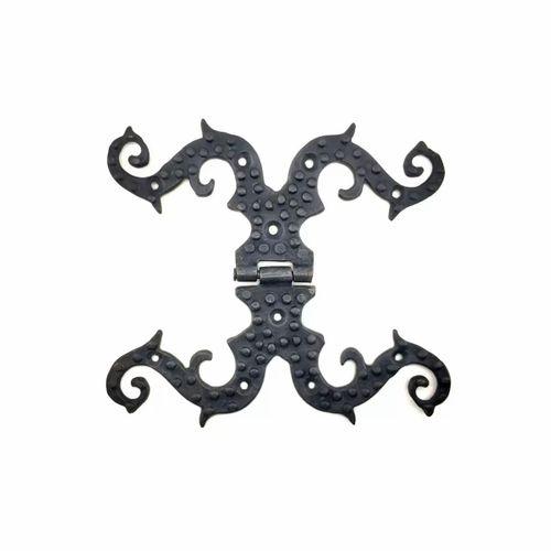 Antika Tarz Dekoratif Pirinç Süslü Menteşe - 190x170 Mm, Oksit