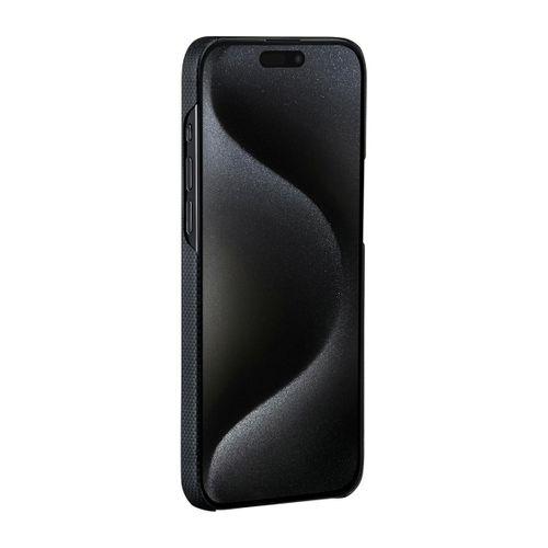 Apple iPhone 15 Pro Max Kılıf M-safe Şarj Özellikli Aramid Fiber Pitaka Tactile Woven Break The Line Kapak